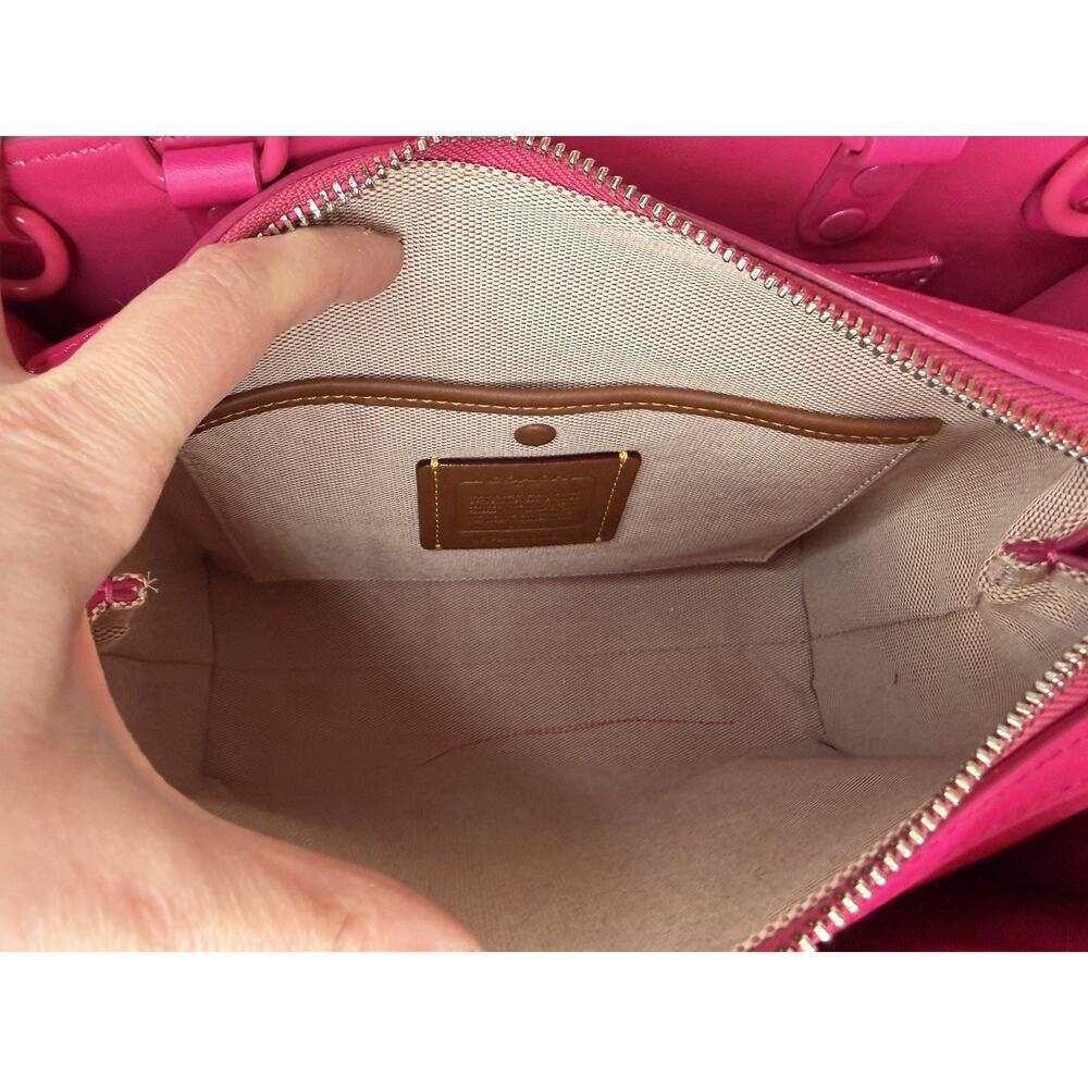 COACH Rogue Bag 25 Tea Rose Dragonfruit Pink Glovetanned Leather Excellent - Picture 12 of 13